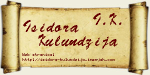 Isidora Kulundžija vizit kartica